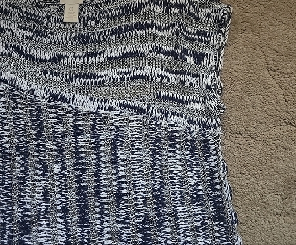Chico's Navy and White Textured Sweater - Picture 3 of 8